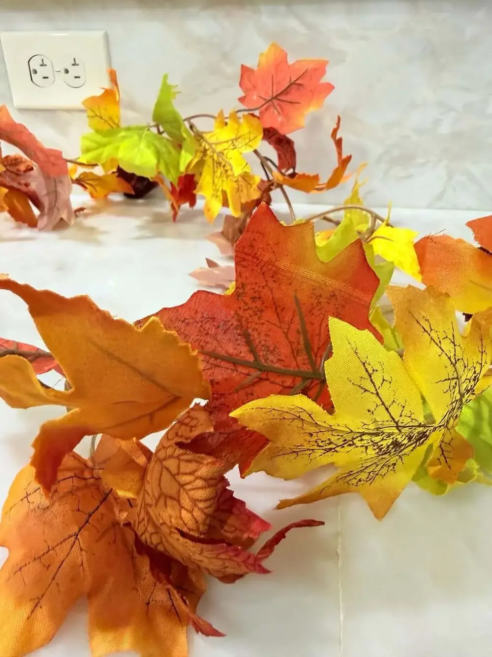 Artificial Autumn Maple Leaf Garland Fall Vine Decor